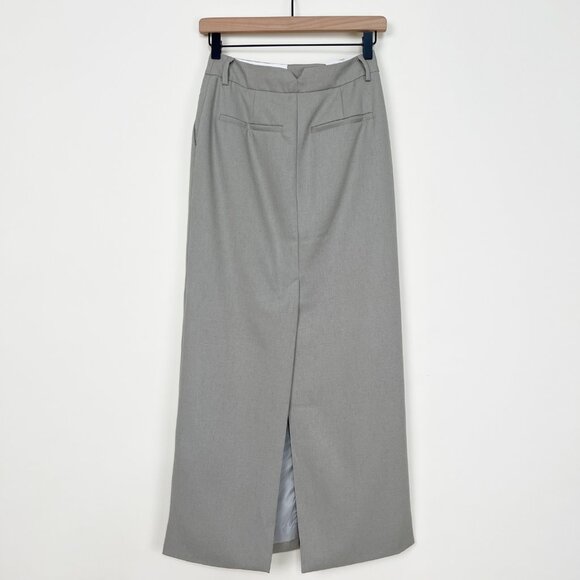 New Moon River Linen Blend High Waist Split Maxi Skirt Preppy Academia 2000s Y2K - Picture 8 of 9